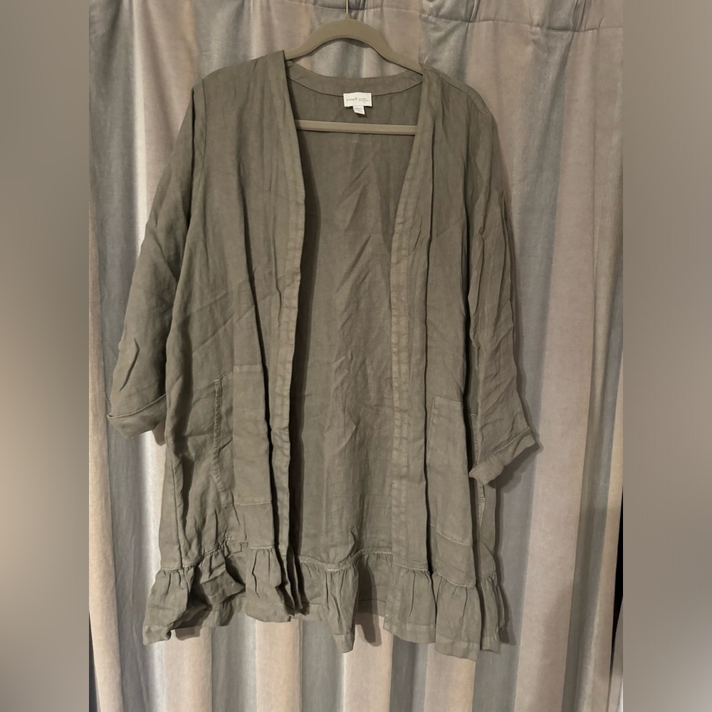 Linen open jacket